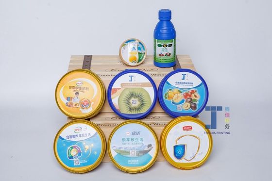 品質  Customized PP PE In Mould Labels For The Cap Of Milk Powder Can 工場