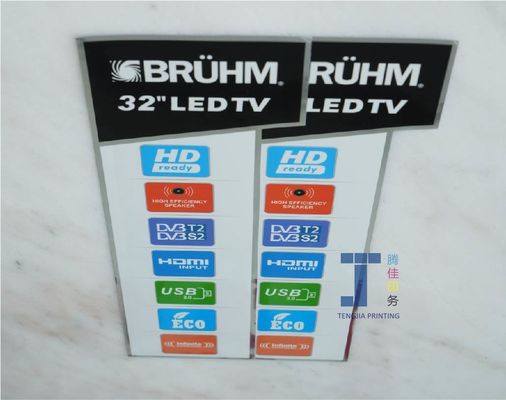 カスタマイズされた厚さ形状のオプションを持つ化学物質耐性電子製品ステッカー